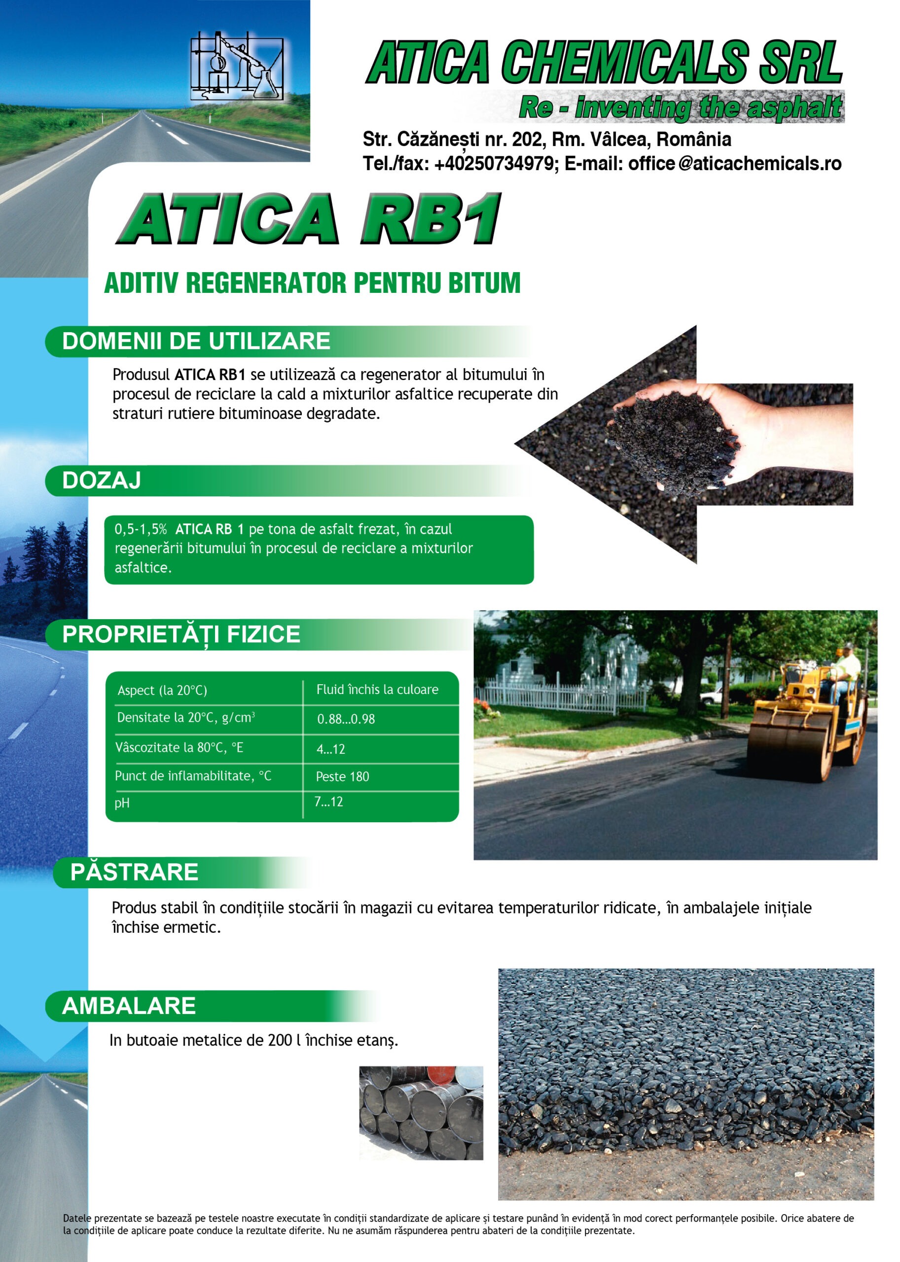 ATICA RB 1 | Aditiv regenerator pentru bitum